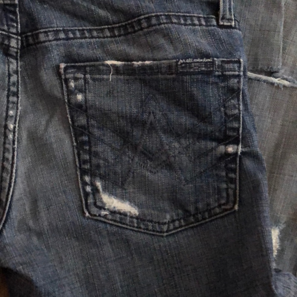 7 for all mankind distressed flare jeans 27